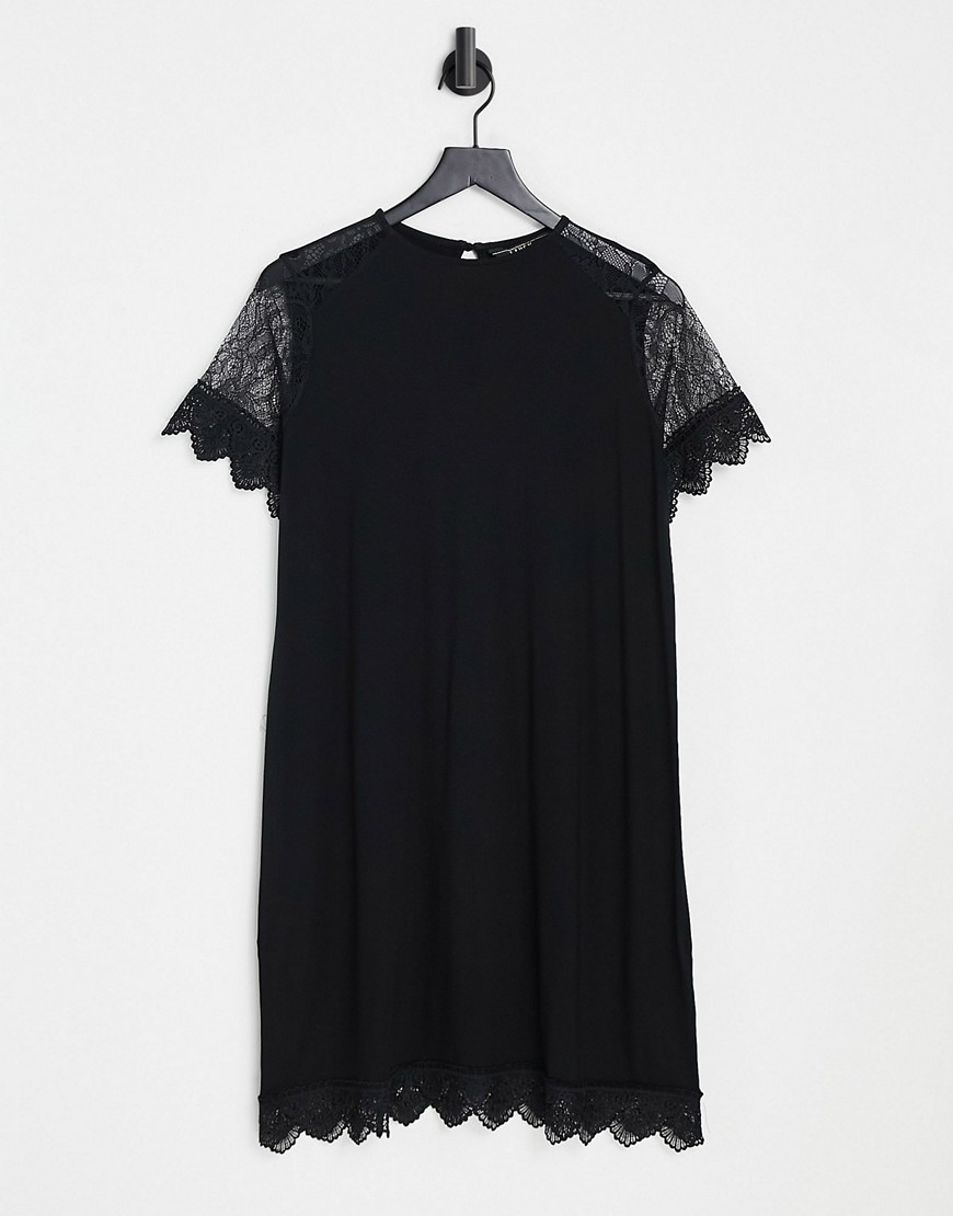 Lipsy - Kanten mini jurk in zwart