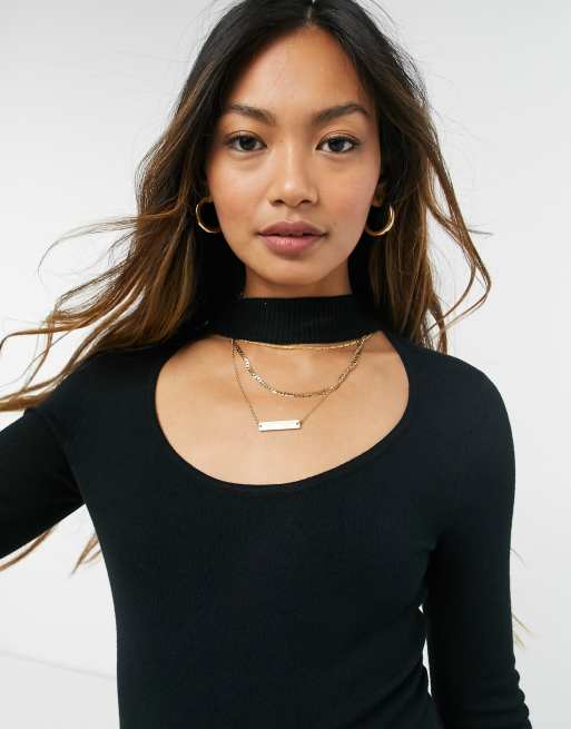 Black choker cheap jumper