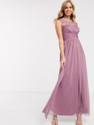 lipsy embellished pleated maxi dress