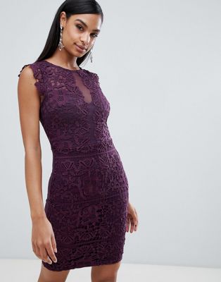 lipsy purple lace dress