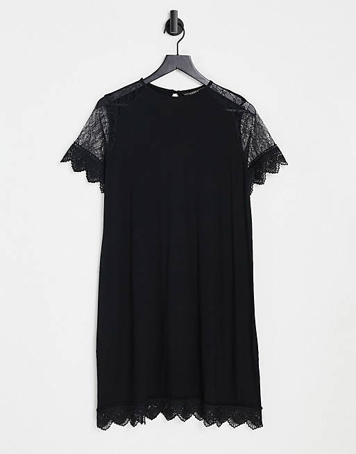 Lipsy lace mini dress in black