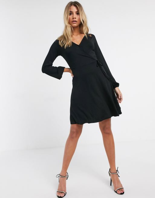 Lipsy lace clearance insert wrap dress