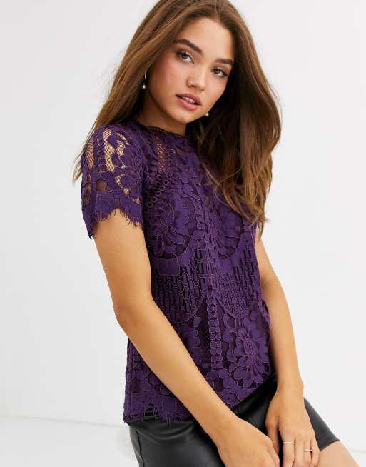 Lipsy lace top in purple