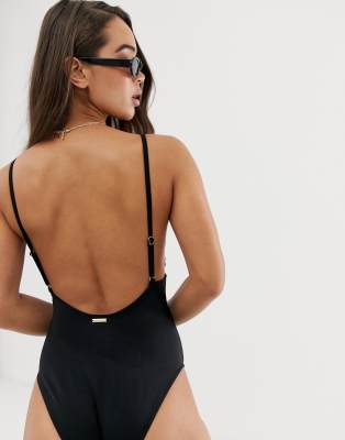 lipsy lace up swimsuit