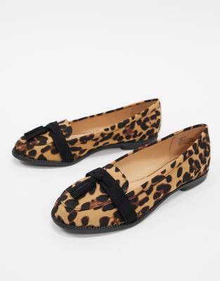 asos leopard print loafers