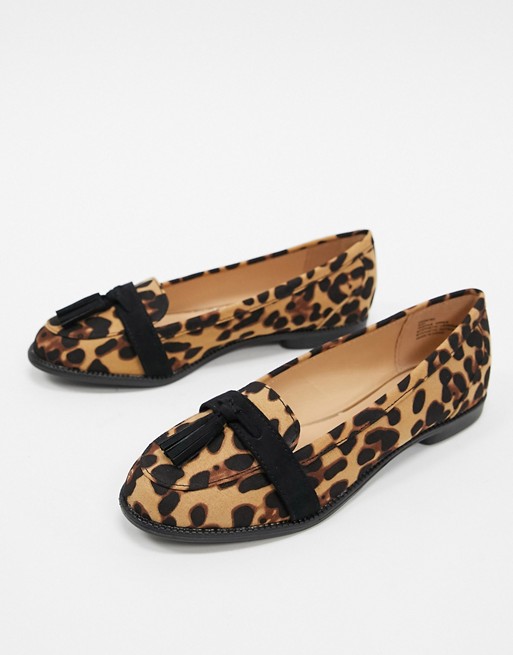 Lipsy leopard print loafers