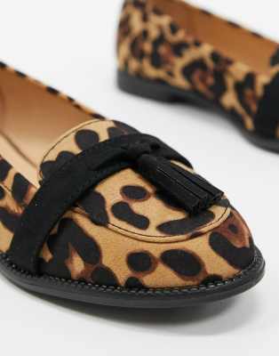 asos leopard print loafers
