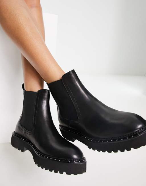 Lipsy - Leren chelsea boots in zwart