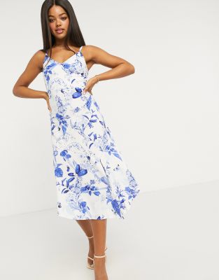 maxi dress blue floral