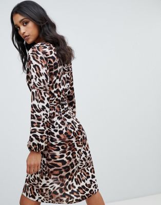 lipsy leopard print wrap skirt