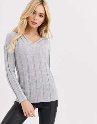 Lipsy  Graues Strickoberteil Grau