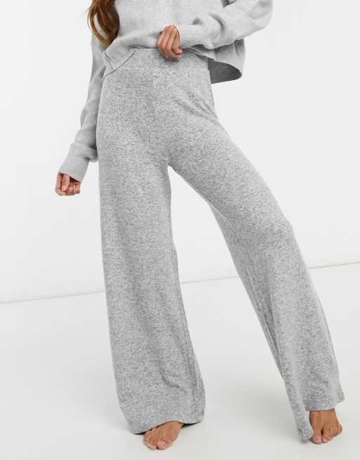 Lipsy loungewear wide leg pants with belt detail in gray ASOS
