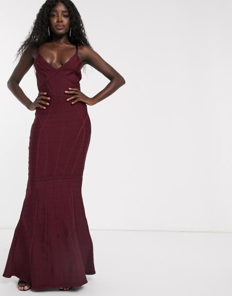 Lipsy – Maxikleid mit Schwalbenschwanz in Beere