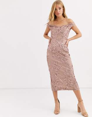 lipsy rose gold dress