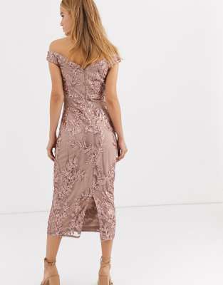 lipsy rose gold dress