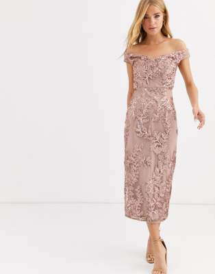 lipsy rose gold dress