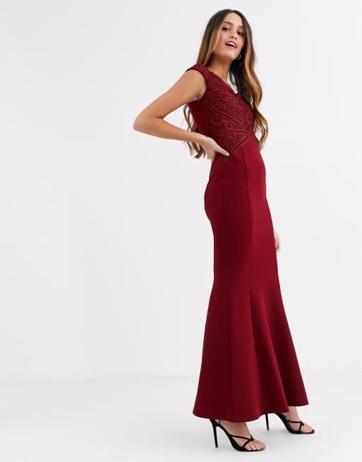 Lipsy burgundy cheap maxi dress