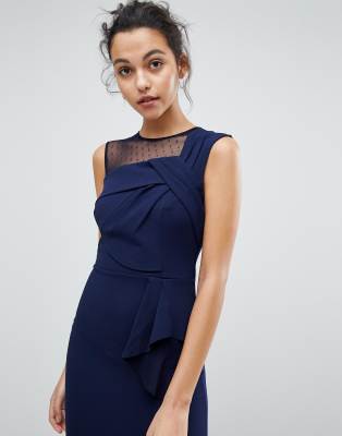 lipsy pleated waist midi dress