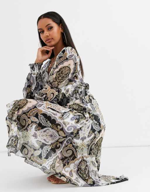 Lipsy paisley hanky hem dress