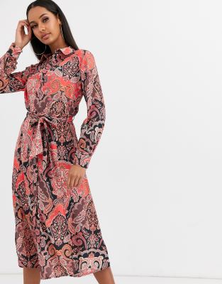 paisley print midi dress