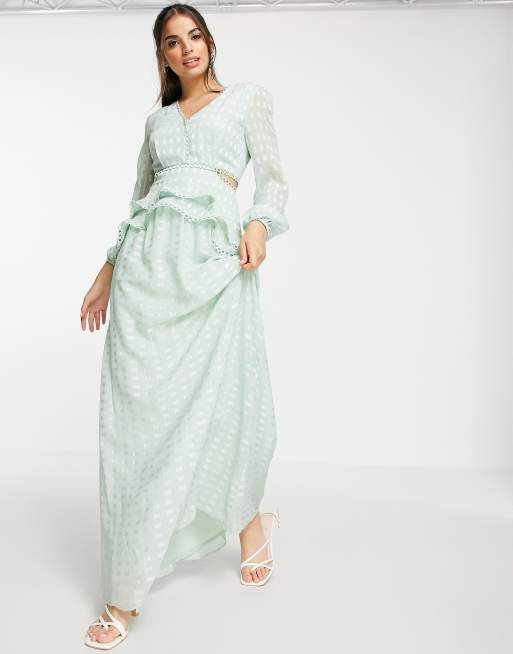 Lipsy plunge maxi dress in soft mint