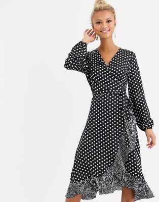 lipsy polka dot tie dress