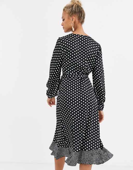 Lipsy polka hot sale dot wrap dress