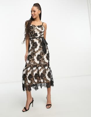 Premium lace shop midi dress