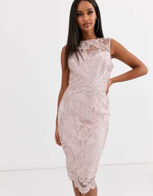 lipsy vip 3d premium lace midi dress