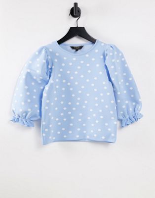 Lipsy puff sleeve top in spot