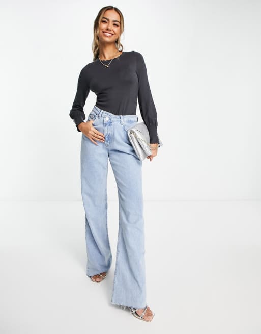 Lipsy – Pullover in Schiefergrau mit Muschelsaum, 3 von 4