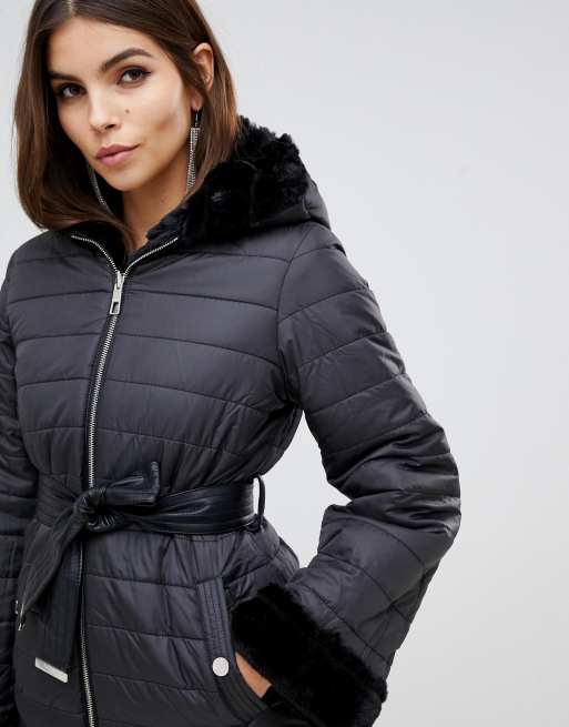 Reebok Women's Reversible Puffer to Faux Fur Jacket