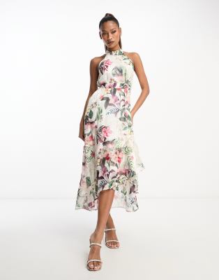 Robe De Soirée Lipsy Taille 12 - Jupe à Perles, Couleur Nude Et Noir, Style Patineuse