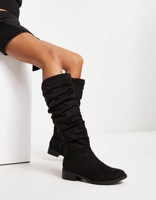 Lipsy knee high shop ruched leg boots