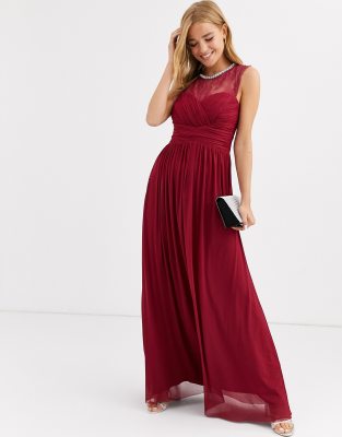 lipsy sleeveless ruched jersey dress