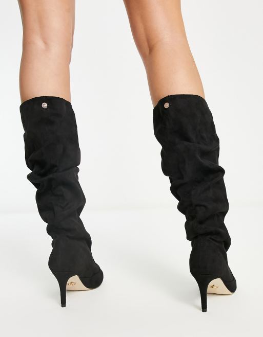 Lipsy knee high ruched leg outlet boots