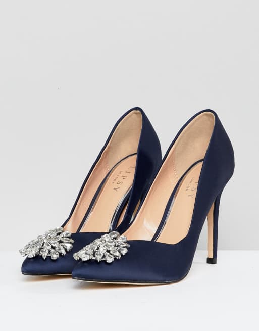 Lipsy Satin Court Shoes With Embellishment