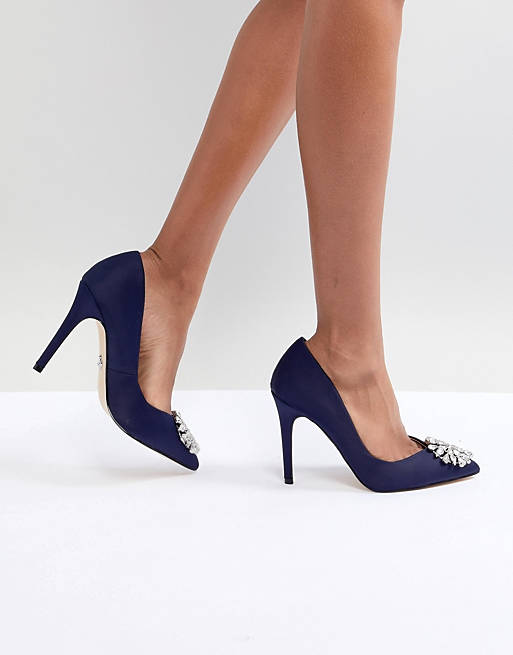 Lipsy Satin Pumps With Embellishment