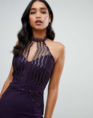 lipsy vip sequin scallop lace midi dress