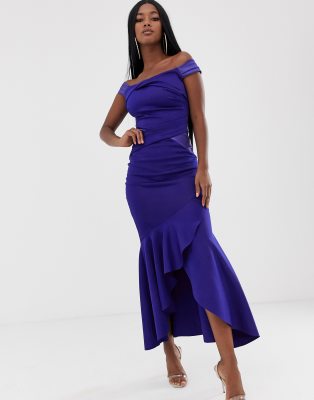 blue bardot maxi dress