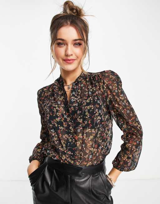 lipsy floral tie waist shirt dress