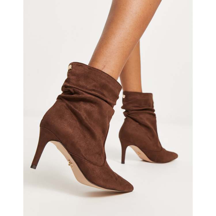 Leather slouch ankle boots sale