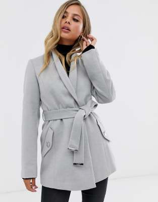 gray wrap coat