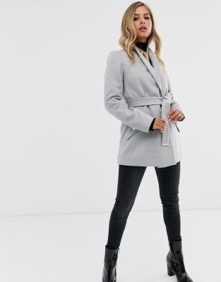 lipsy grey wrap coat