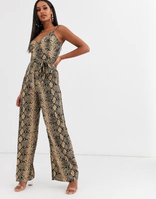 Snake print best sale wide leg jumpsuit