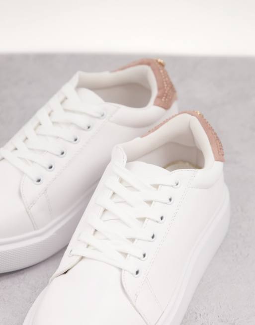 Lipsy - Sneakers met veters en plateauzool in wit, 2 van 4