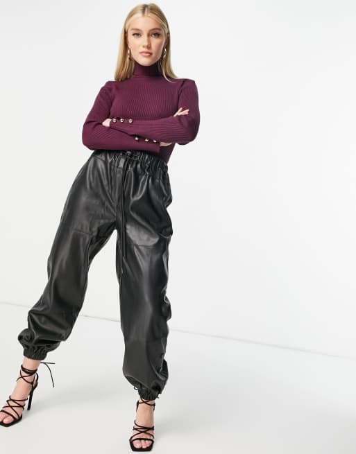 Lipsy - Strikket højhalset trøje i bærfarvet, 4 af 4