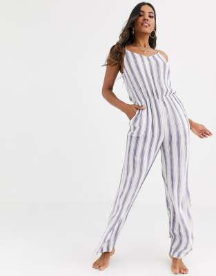 Lipsy stripe beach jumpsuit-Multi