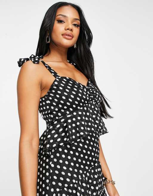 Lipsy print frill clearance hi low dress