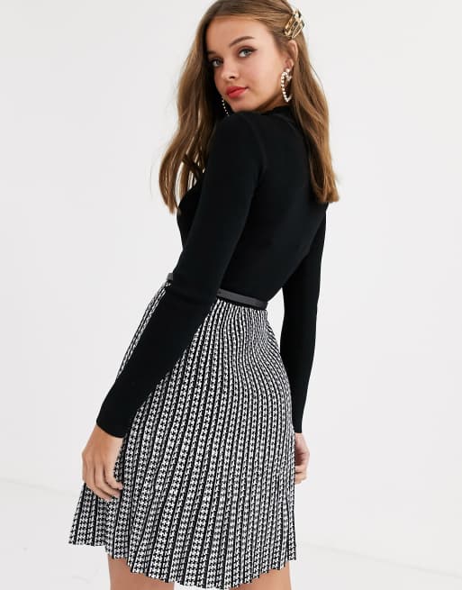 Lipsy - Vestito con corpino aderente e gonna svasata monocromatico, 2 di 4